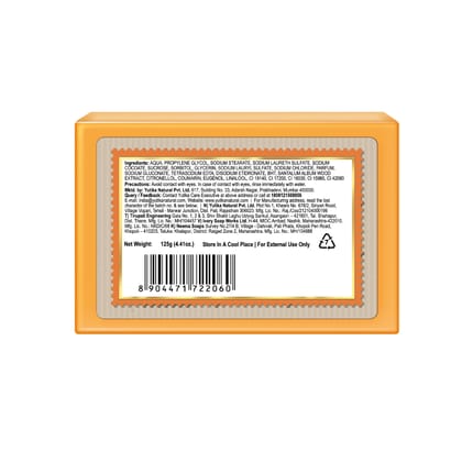 Nisha Sandalwood Body Cleansing Bar 125g, Dermatologically Tested Soap for All Skin Types, Paraben Free Bathing Soap