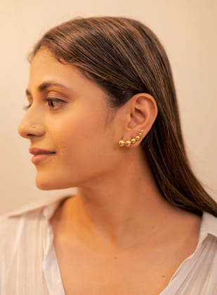 Empower Gold Earrings-STAINLESS STEEL / GOLDEN