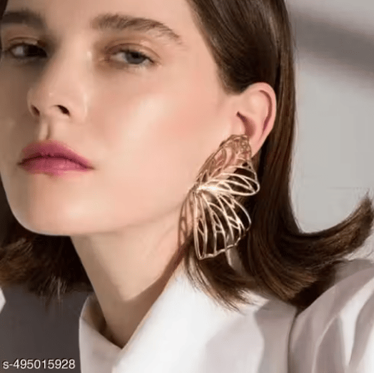 DAFYRA Angel Wings Butterfly Wings Drop Dangle Gold Earrings