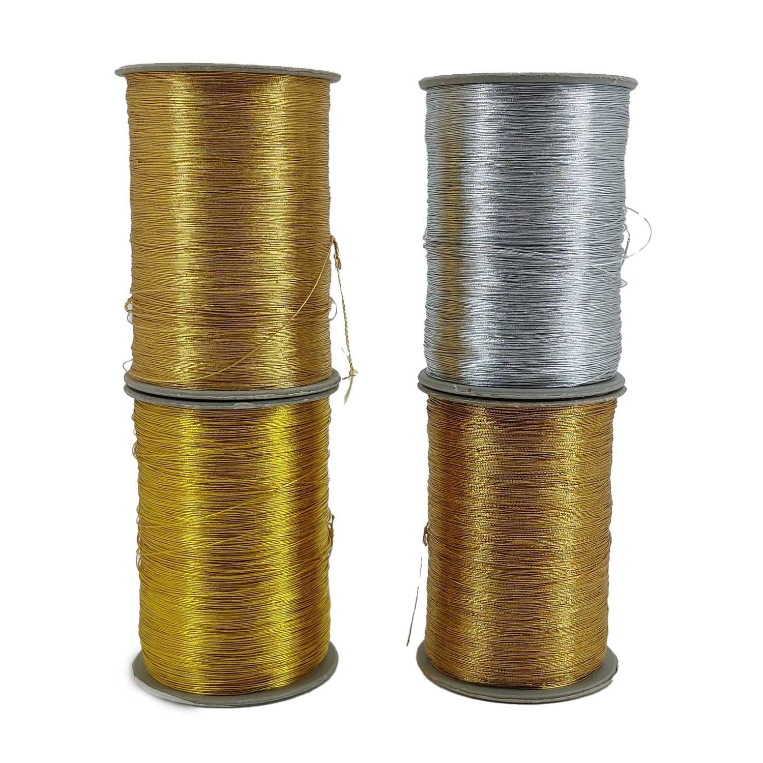 Zari Metallic Threads 0.1 MM For Aari Work Embroidery Sewing Garment Needlework Crafts-4 Color Mix
