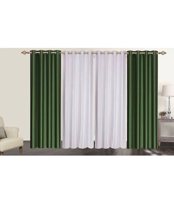 N2C Home Solid Semi-Transparent Eyelet Curtain 5 ft ( Pack of 4 ) - Multicolor