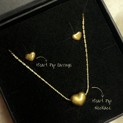 Heart Pop Combo (Necklace + Earrings)