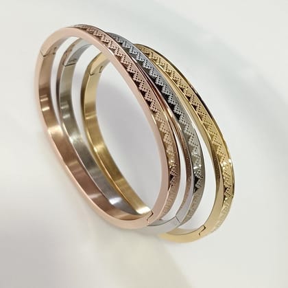 Set of Three Stainless Steel Unisex Kada- STKD 4142