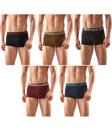 lux venus Pack of 5 Cotton Trunks For Men's ( Multicolor )