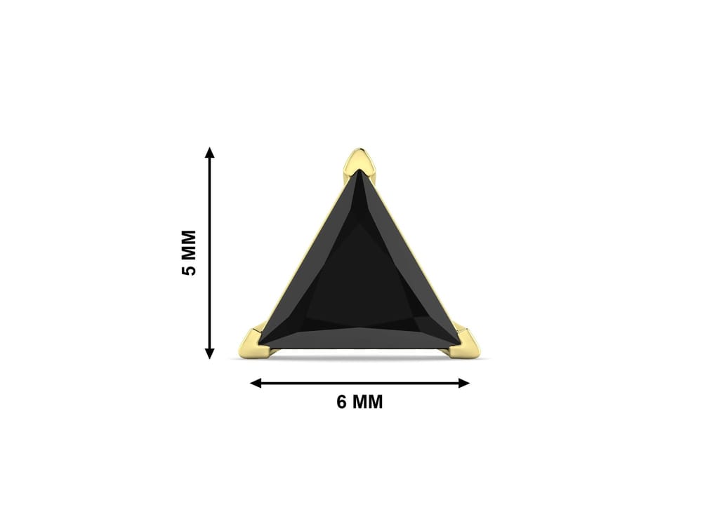 Black Triangle Solitaire Men's Ear Stud (1 Pc Only)