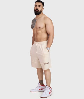 Fuaark Beige Cotton Blend Men's Gym Shorts ( Pack of 1 )