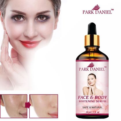 Park Daniel Face and Body Skin Whitening Serum Uneven tone, Reduce Dark Patches Pack of 1 of 30 ML-Free Size