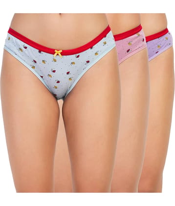 Ladyland Pack of 3 Cotton Bikini For Women ( Multicolor )