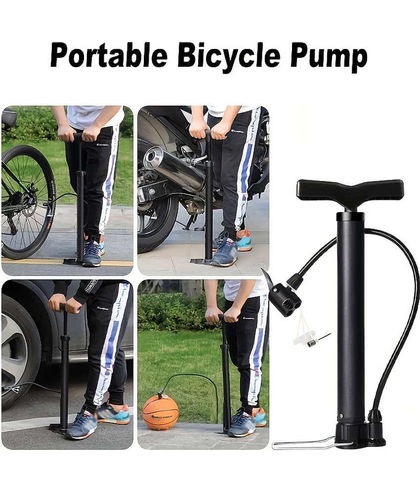 Air Pump for Football Cycles Bicycle Air Inflating Pump with High Pressure Heavy Material Steel Multipurpose Air Pump, Pack of 1