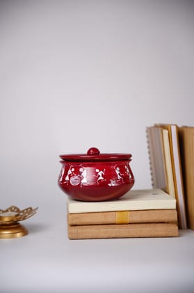 Tisser Brown hand-painted terracotta or clay handi – Premium Handcrafted Eco-Friendly Product