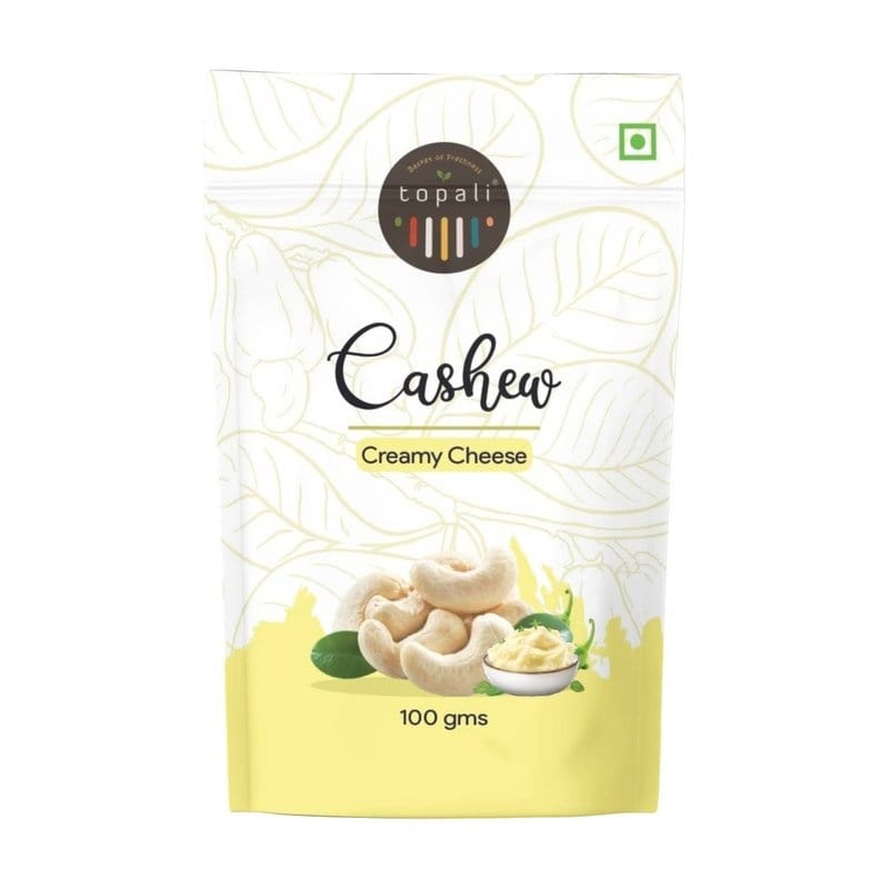 Topali Creamy Cheese Flavoured Cashew (100g) | Rich Cheesy Coating | Kid-Friendly Savory Snack