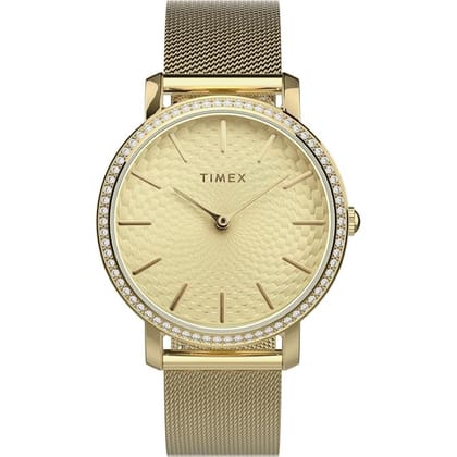 Timex Women 34 mm Size Gold Tone Dial Analog Watch- TW2V52200-Gold