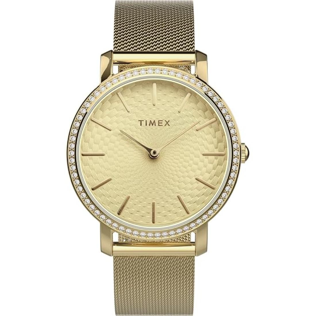 Timex Women 34 mm Size Gold Tone Dial Analog Watch- TW2V52200-Gold