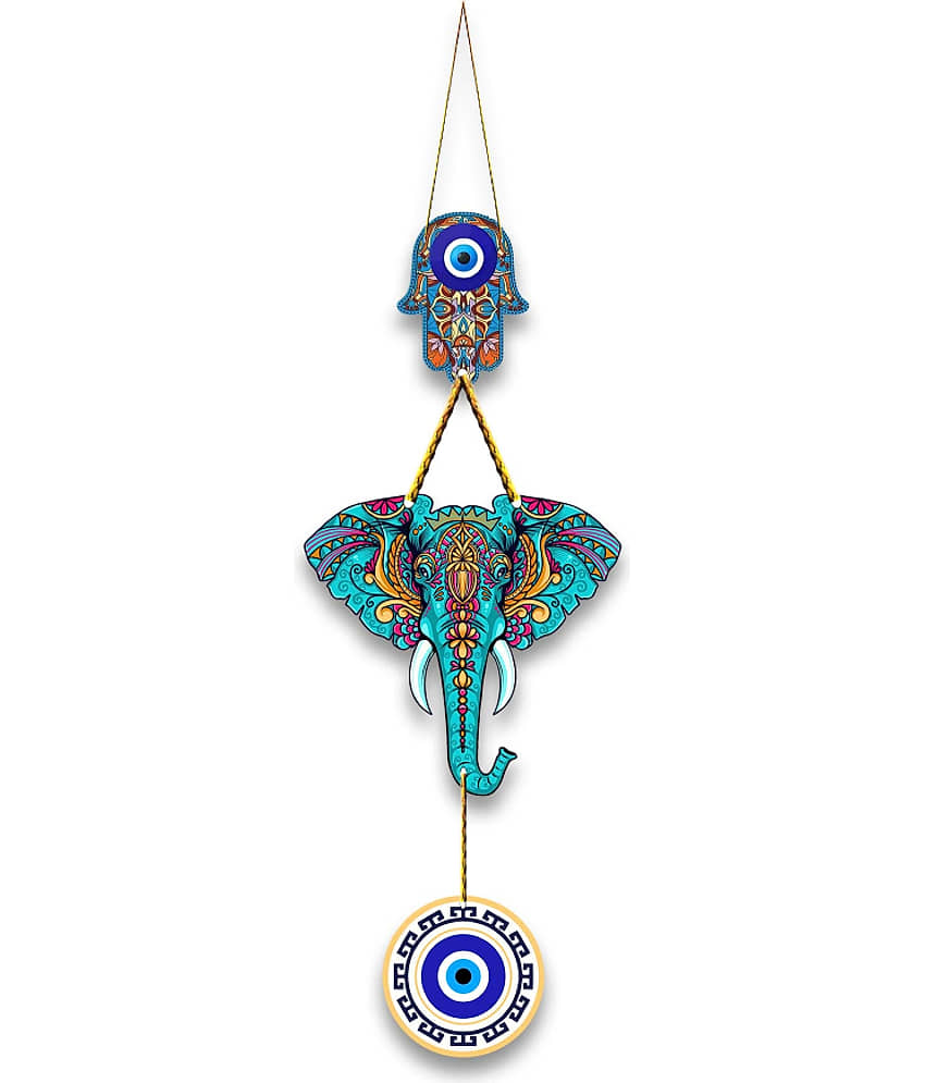 Evil eye elephant wall hanging showpiece for home decoration wall hanging decor wall decoration living room hall door decoration decorative items gift home decor
