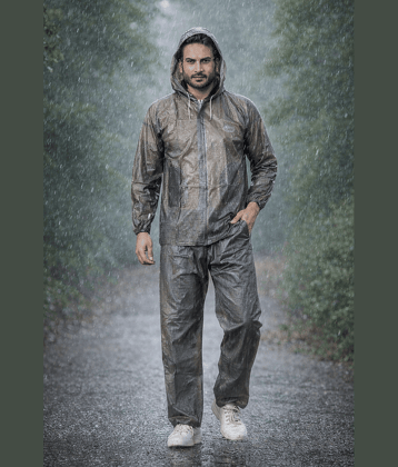 Sindon Olive Nylon Men's Rain Suit Set ( Pack of 1 )