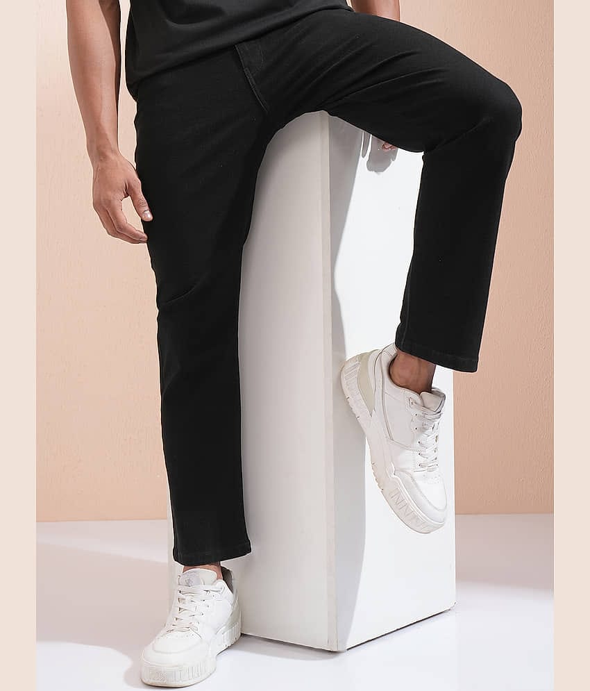 Highlander Straight Solid Men's Jeans - Black ( Pack of 1 )