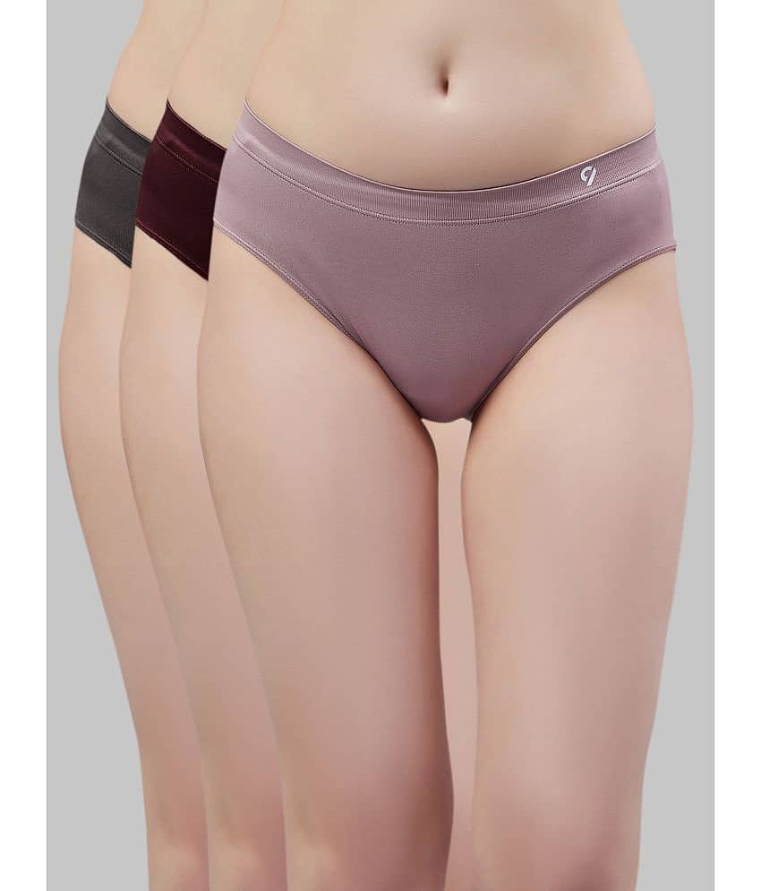 C9 Airwear Pack of 3 Nylon Solid Women's Hipster ( Multicolor )