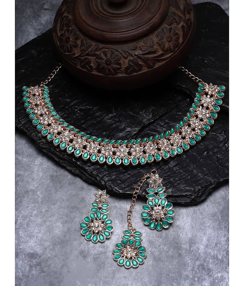 Sukkhi Green Alloy Necklace Set ( Pack of 1 )