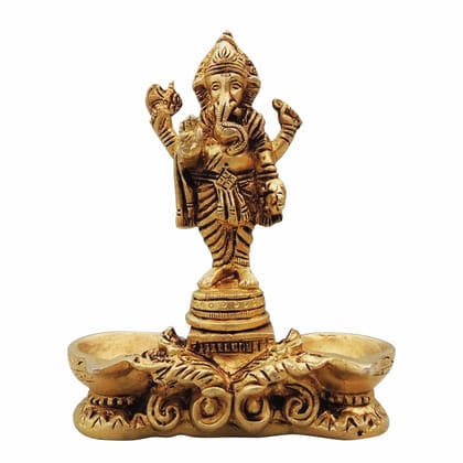 Brass Showpiece Deepak With Ganesh Ji God Idol Statue (BSMAS1639 C)