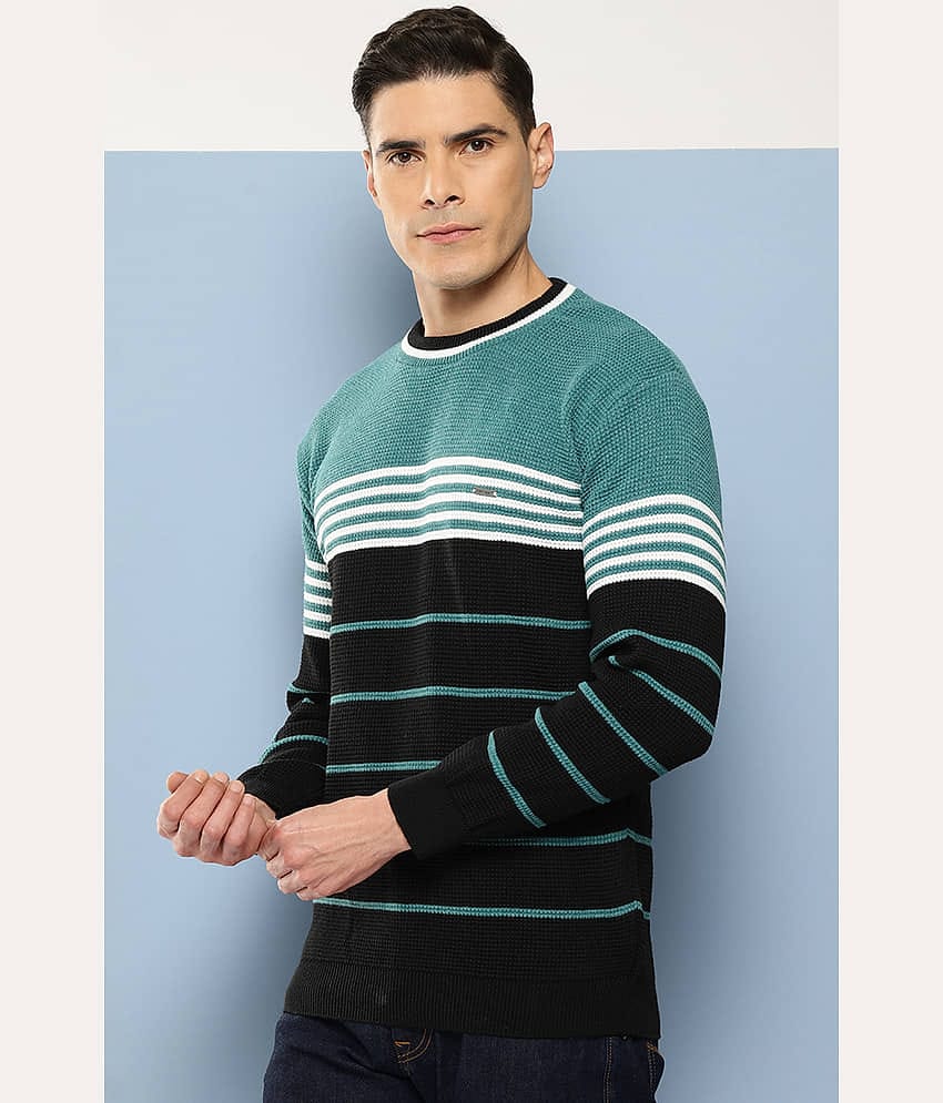 Aarika Woollen Round Neck Men's Full Sleeves Pullover Sweater - Green ( Pack of 1 )