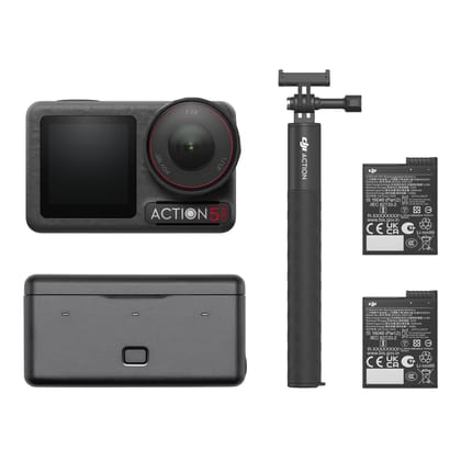 DJI Osmo Action 5 Pro Adventure Combo, Action Camera 4K with 1/1.3" Sensor, 12h Extended Battery Life with 3 Batteries, Stabilization, Dual OLED Touchscreens, Mini Action Camera for Travel, Vlog DJI Osmo Action 5 Pro Adventure Combo, Action Camera 4K wit