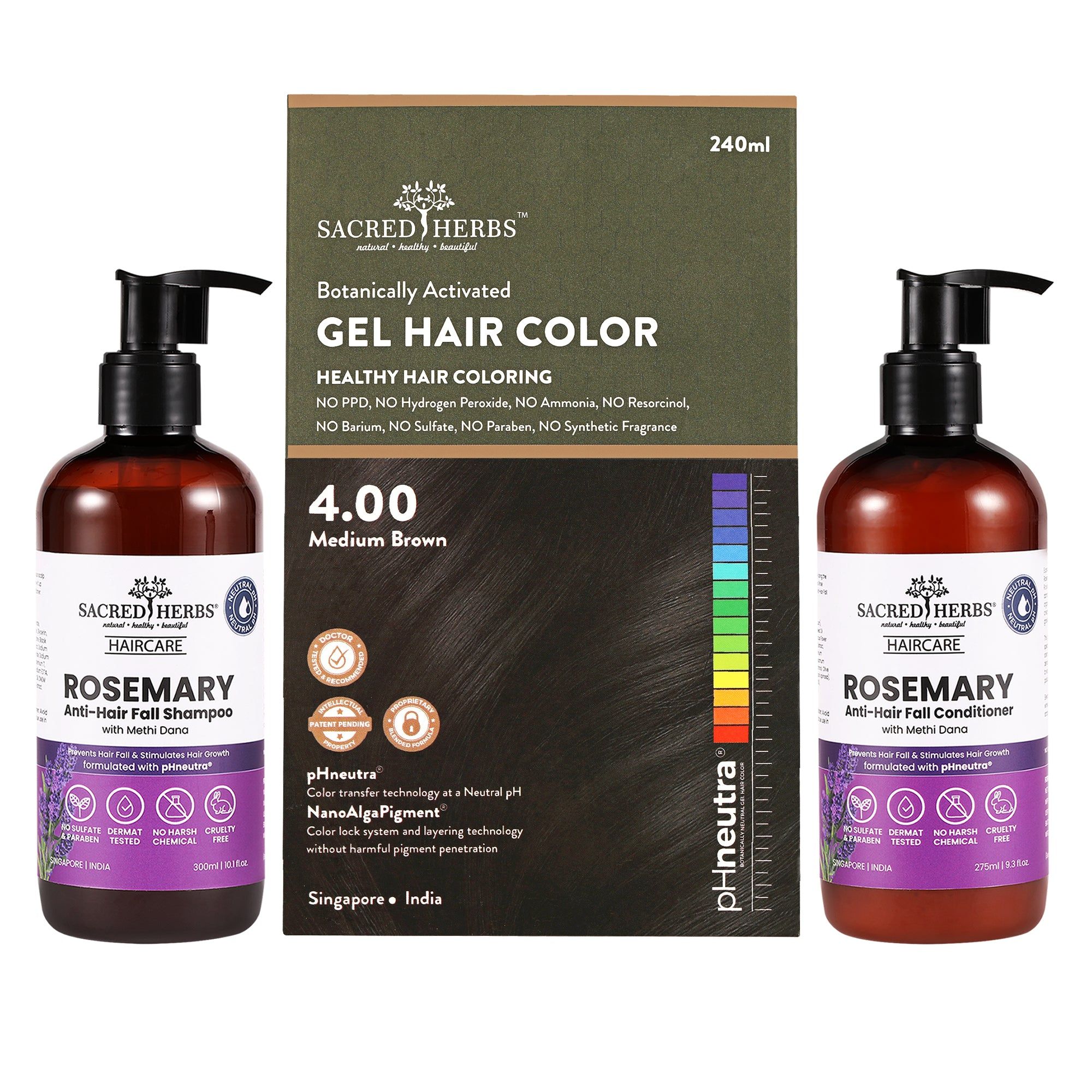 Shampoo + Conditioner Hair Color Premium Premium Pack-Dark Brown + Shampoo-Conditioner
