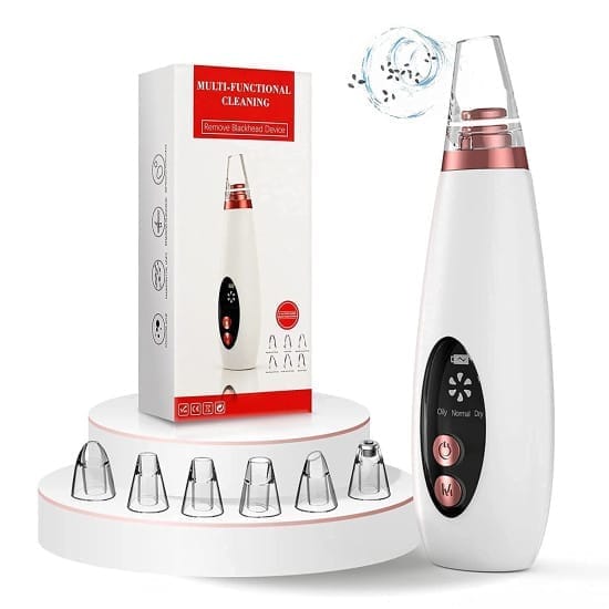 Electric 6-in-1 Multi-Function Blackhead Remover | USB Rechargeable Derma Suction Tool | Acne & Pimple Pore Vacuum Cleaner | Facial Cleansing Device for Nose, Face & Skin Care | With Multiple Suction Heads for Deep Cleaning  (Original Quality)
