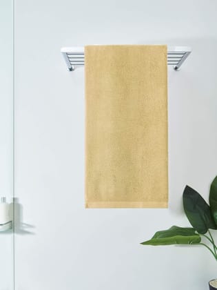 DDECOR - Pioneer Collection 100% Cotton Bomboo Plains And Textures Pattern  Bath Towel |75 CM X 150 CM| - Yellow