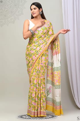 Jaipur Hand Block Print Saree