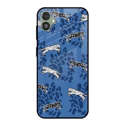 Blue Cheetah Glass Case for Samsung Galaxy F14 5G