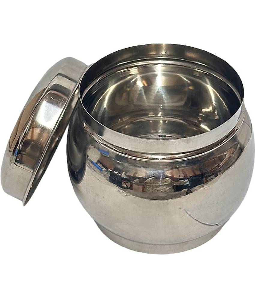 Dynore 1 Belly Container Steel Silver Utility Container ( Set of 1 )