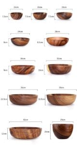 Handicraft Exim Handcrafted Wooden Serving Bowl | Natural Wood Finish | Kitchen & Dining