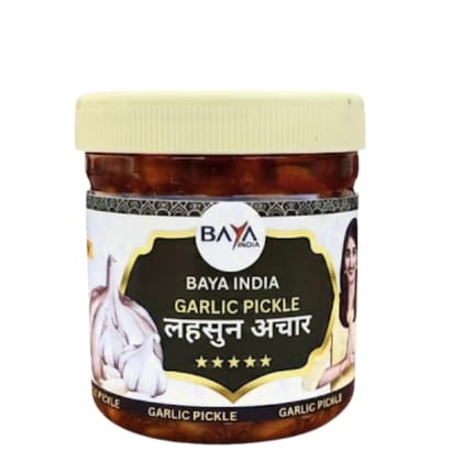 Baya India Homemade Garlic Pickle | Ghar ka Bana Lehsun ka Achar | Traditional Spicy & Tangy | Free from preservatives | Sun-Dried Chemical Free | No Vinegar | 100% Pure Baya India Homemade Garlic Pickle | Ghar ka Bana Lehsun ka Achar | Traditional Spicy & Tangy | Free from preservatives | Sun-Dried Chemical Free | No Vinegar | 100% Pure