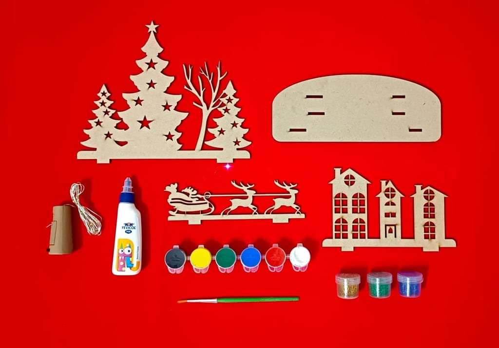 The Brown BOX-3D Christmas Craft Kit,Christmas Painting kit,DIY Art kit,Christmas Gift for Girls and Boys - Party and Festive Needs | Buy online on ZillyBuy