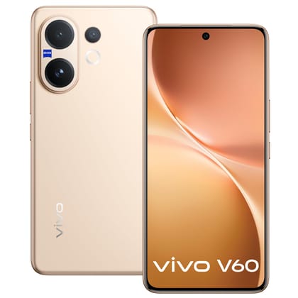 Vivo V60 5G (Auspicious Gold, 16GB RAM, 512GB Storage) with No Cost EMI/Additional Exchange Offers Auspicious Gold / 16GB RAM + 512GB Storage