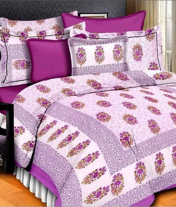 Uniqchoice Cotton King Bedsheet ( Pink )