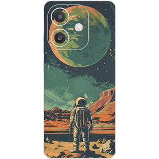 Yug Emporium Back Skin Wrap For Oppo A3x Premium Quality Full Coverage (Space Moon) (Back Cover Multicolor)
