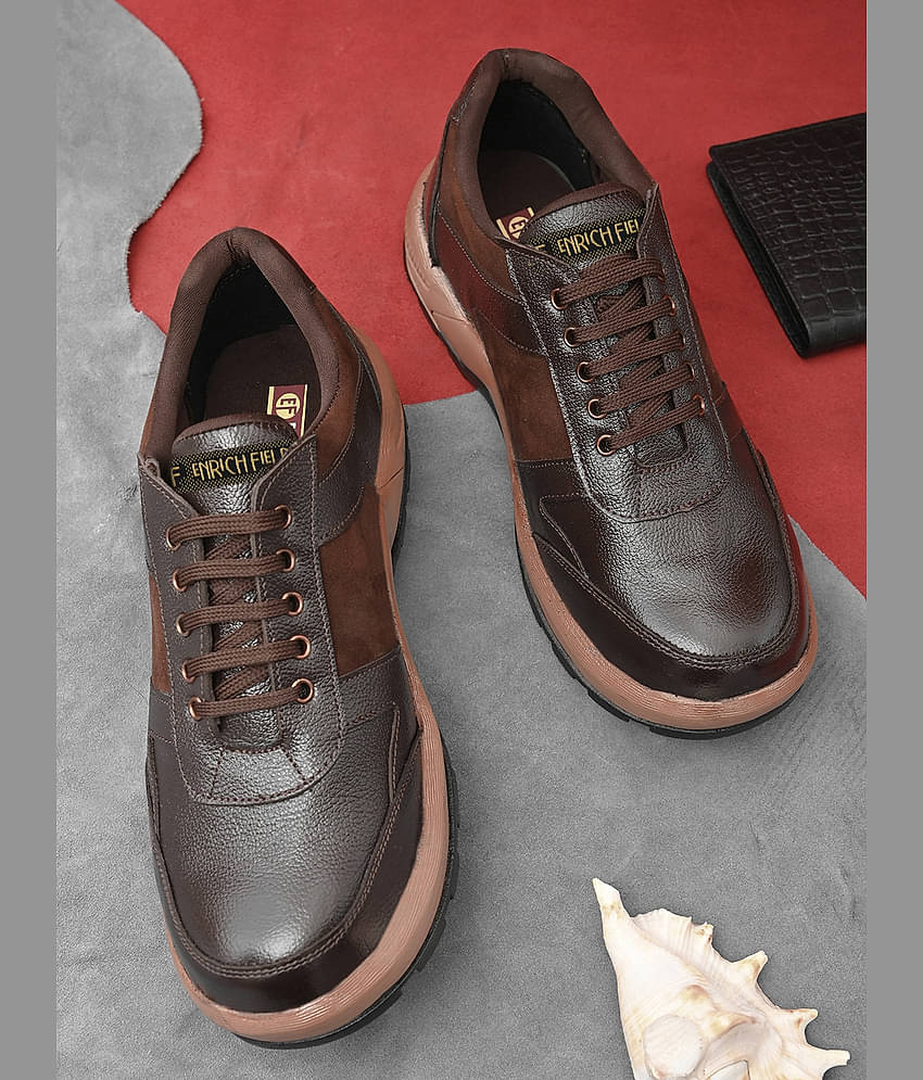 Enrich Field Mid Ankle Brown Safety Shoes