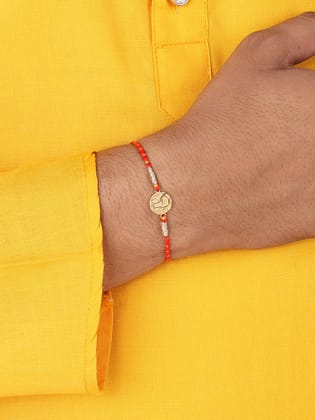 Jai Ganesha Gold Rakhi For Brother
