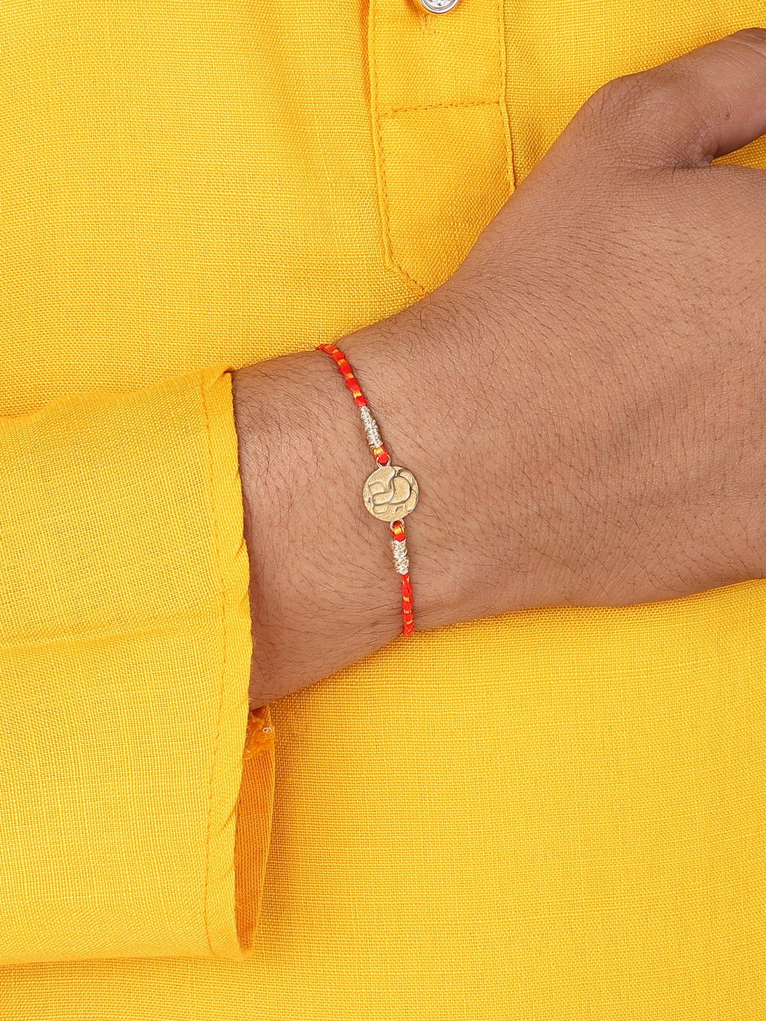 Jai Ganesha Gold Rakhi For Brother