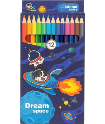 KALRA MAGIC® Colour Pencils Set for Kids, 12 Vibrant Core Colors, Break-Resistant, Non-Toxic | Ideal for Drawing, Sketching, School Activites, Craft & Art (Blue)