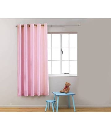 N2C Home Solid Semi-Transparent Eyelet Curtain 5 ft ( Pack of 1 ) - Pink