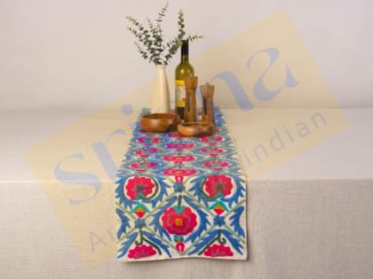 Srjana Handicraft Suzani Embroidered Table Runner 1pc 