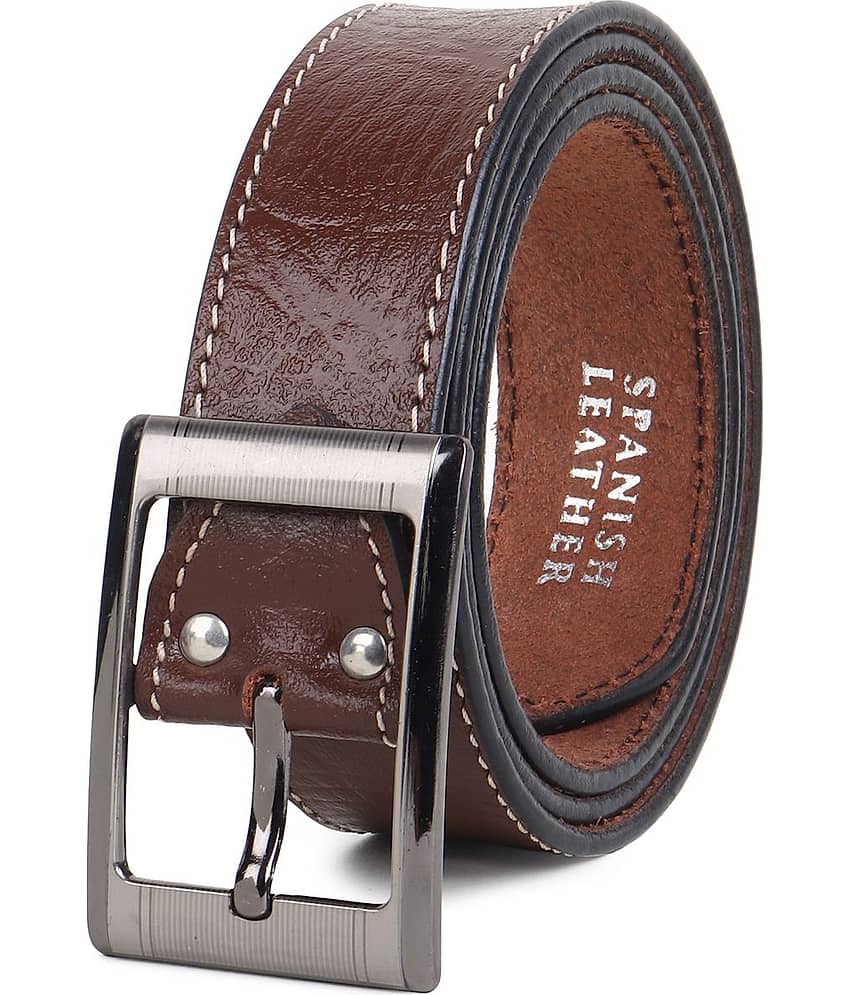 SUNSHOPPING - Brown 100% Leather Men's Formal Belt ( Pack of 1 )