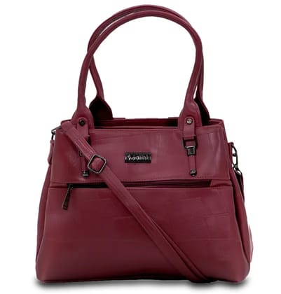 Geometric Fusion  Handbag  |  JOTHI Women Maroon Shoulder Bag