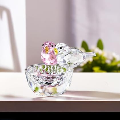 Ekhasa Nostrae Crystal Birds Show Pieces for Home Decor Living Room Decorative Items | Glass Showpieces Gift Items