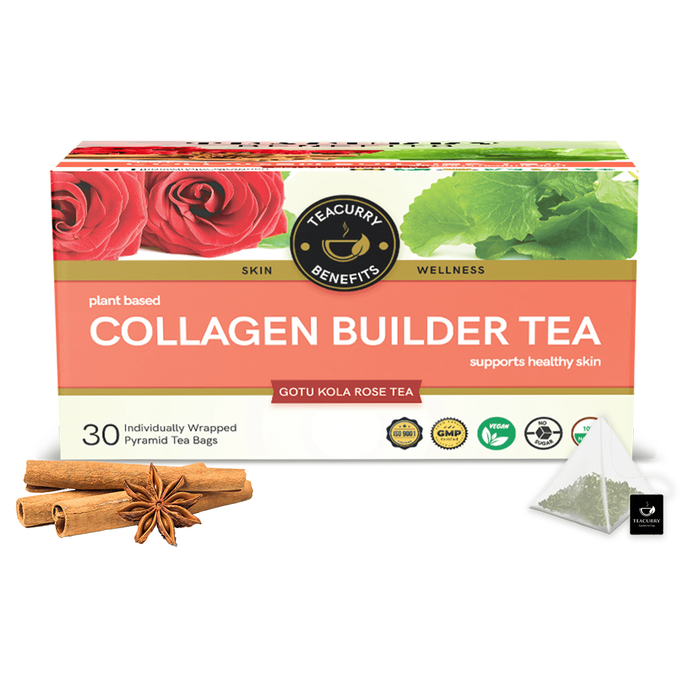 TEACURRY Collagen Builder Tea (1 Month Pack, 30 Tea Bags) - Helps in Skin Nourishment, Hydration & Detoxification