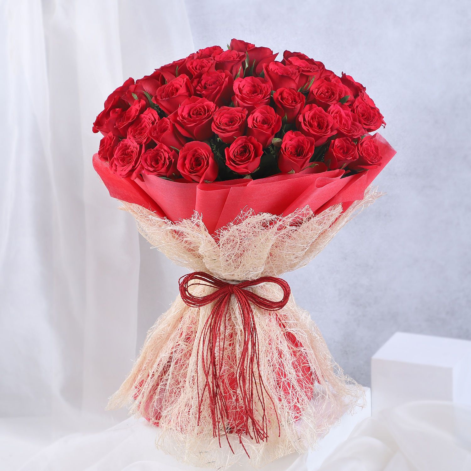 Romantic 50 Red Roses Bouquet