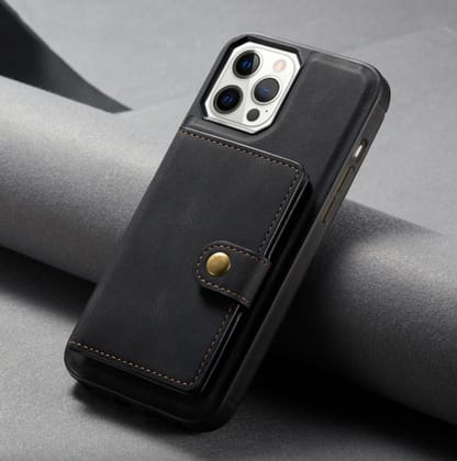 Premium Detachable Magnetic Wallet Style Leather Case-iPhone 13 Pro Max