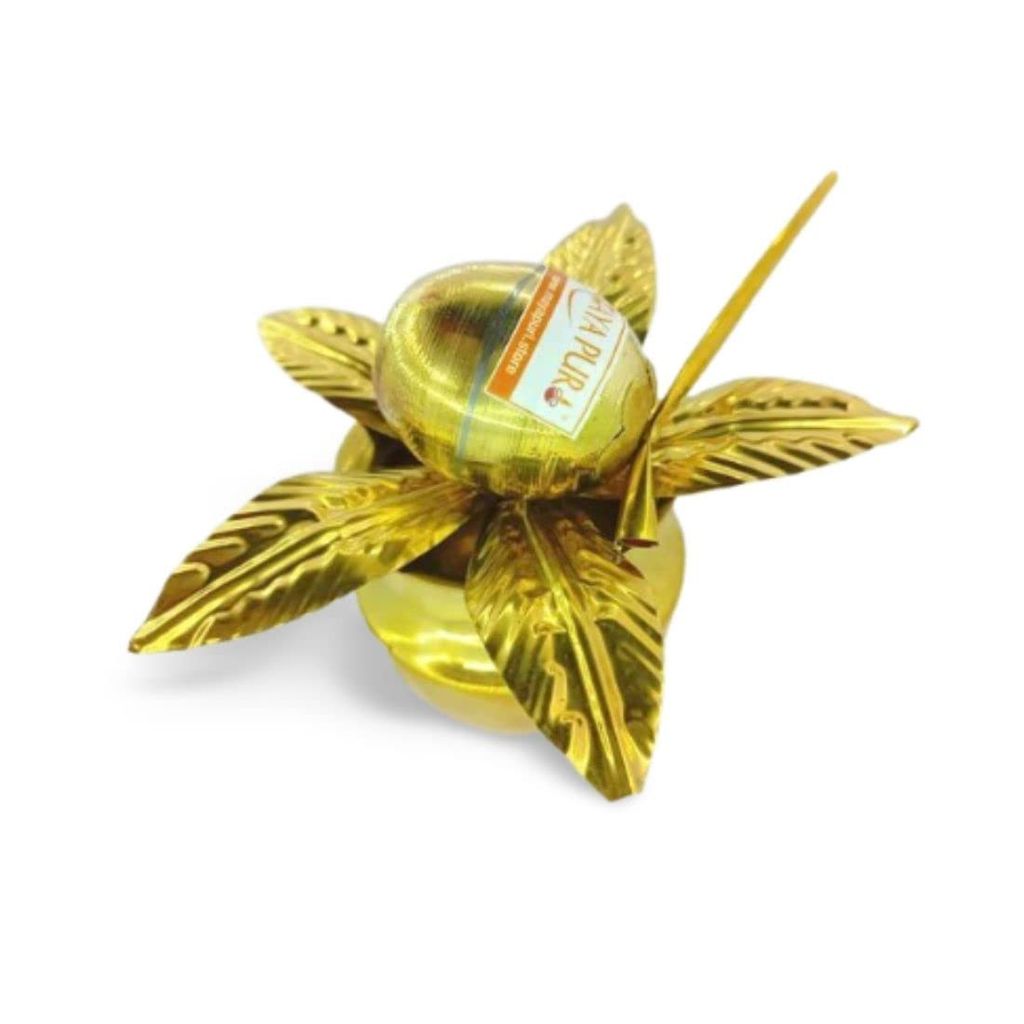MAYAPURI Brass Mangal Kalash with Coconut & Amra Pallav for Daily Puja - Pooja Needs | Buy online on ZillyBuy